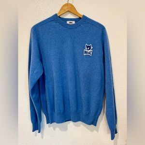WAAC Golf Tennis Pickleball Men’s Cashmere Wool Blend Crew Neck Sweater Blue L